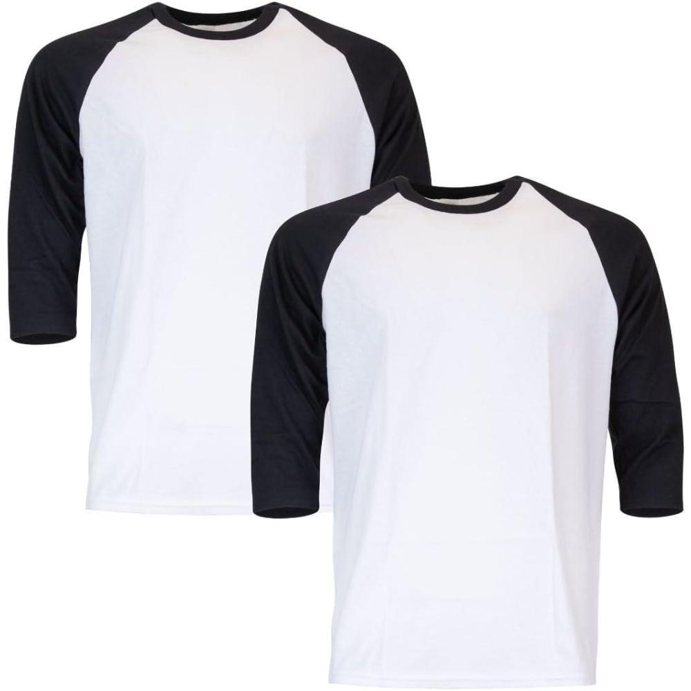 imageGildan Adult Heavy Cotton 34 Raglan TShirt Style G5700 2PackWhiteBlack