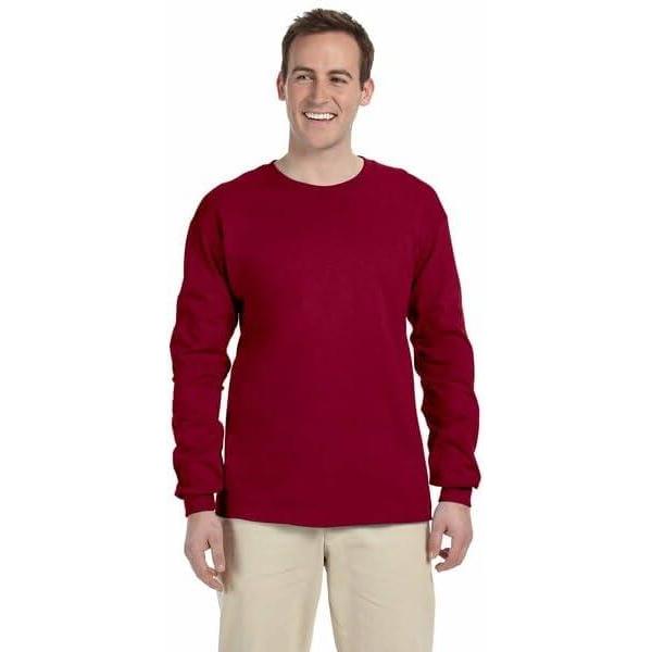 imageGildan Adult Heavy Cotton Long Sleeve TShirt Style G5400 2PackCardinal Red
