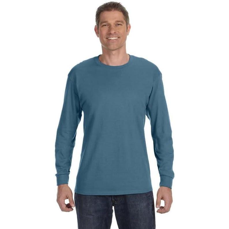 imageGildan Adult Heavy Cotton Long Sleeve TShirt Style G5400 2PackIndigo