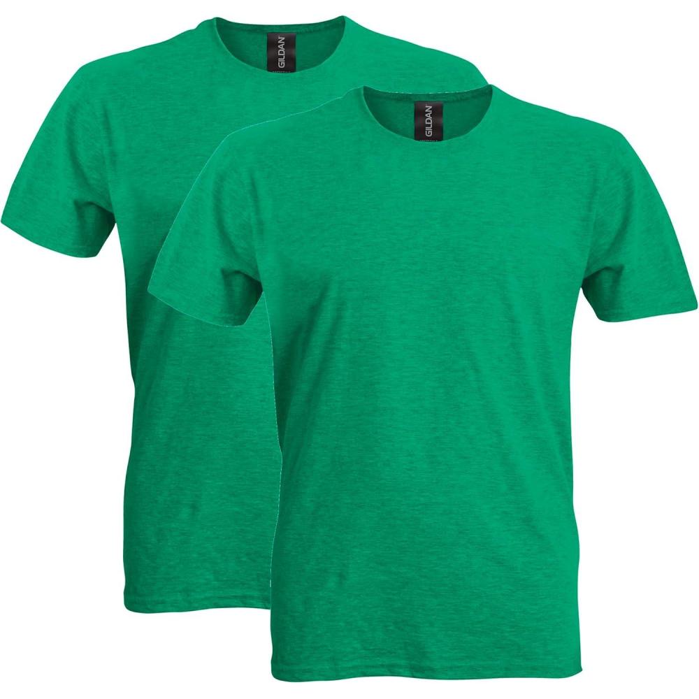 imageGildan Adult Softstyle Cotton TShirt Style G64000 MultipackHeather Irish Green 2pack