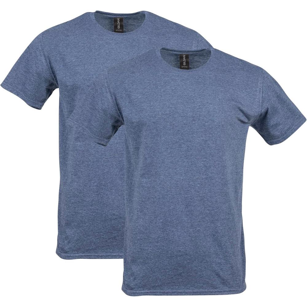 imageGildan Adult Softstyle Cotton TShirt Style G64000 MultipackHeather Navy 2pack