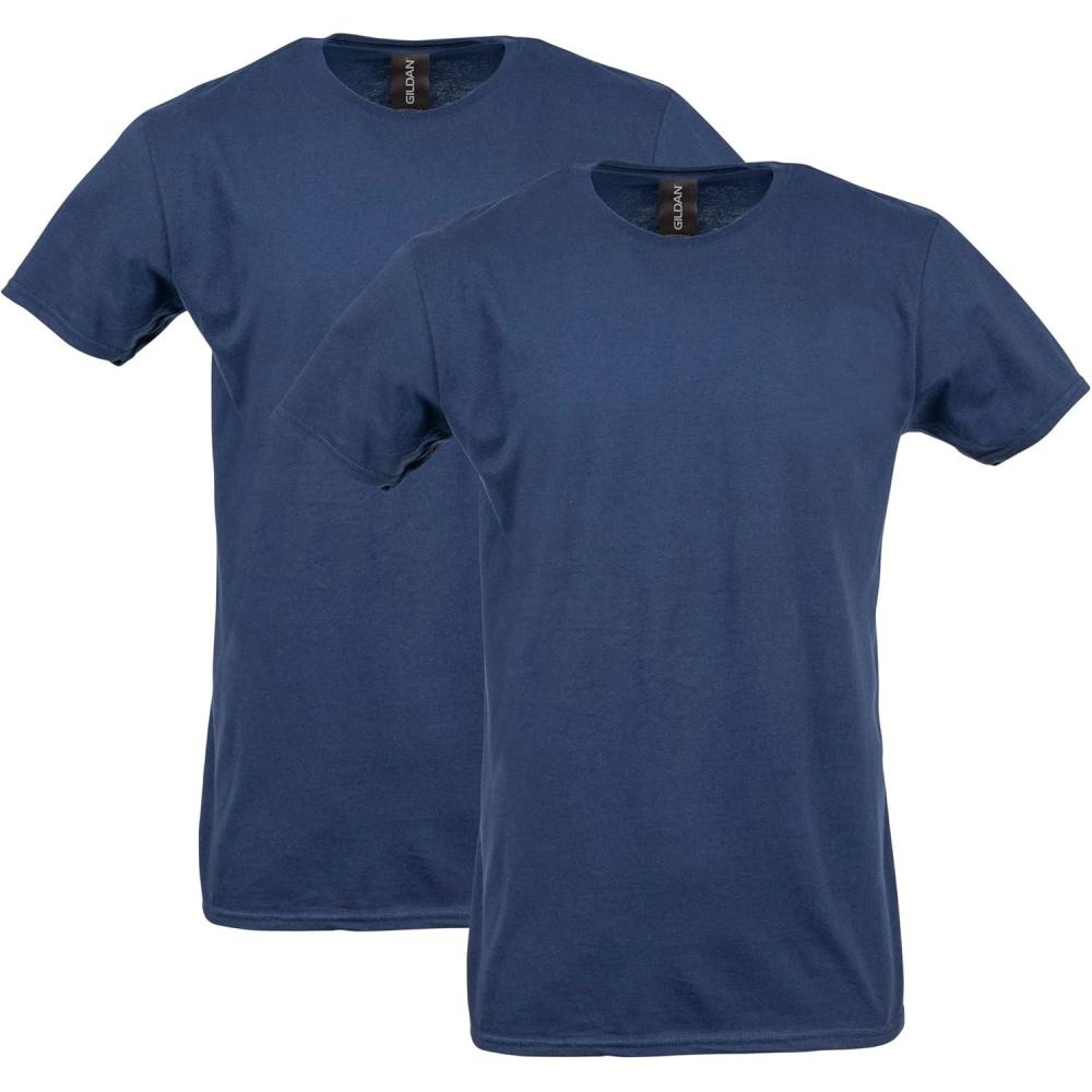 imageGildan Adult Softstyle Cotton TShirt Style G64000 MultipackNavy 2pack