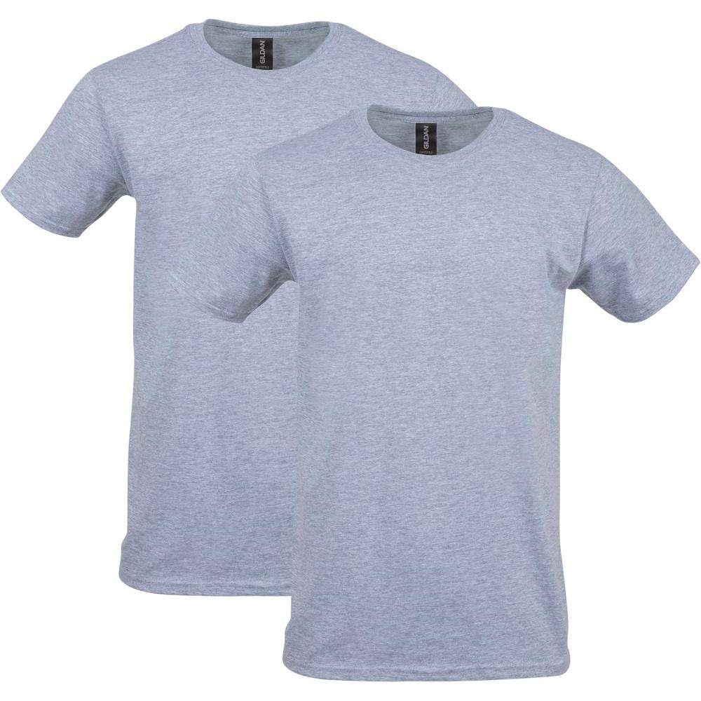 imageGildan Adult Softstyle Cotton TShirt Style G64000 MultipackSport Grey 2pack