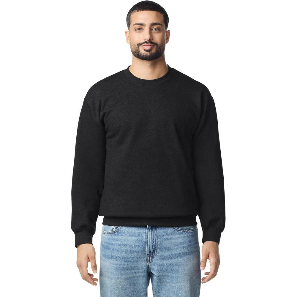 imageGildan Adult Softstyle Crewneck Sweatshirt Style GSF000Black