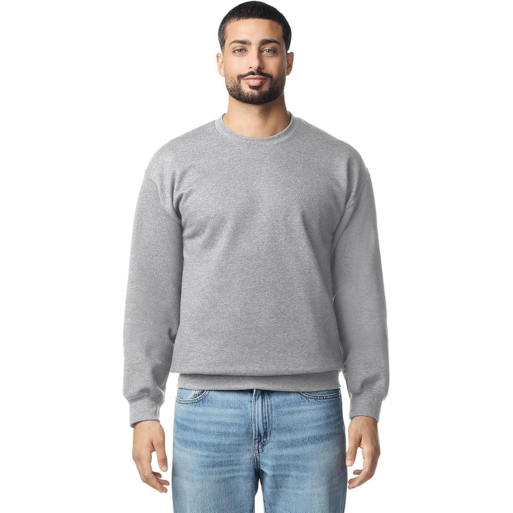 imageGildan Adult Softstyle Crewneck Sweatshirt Style GSF000Sport Grey