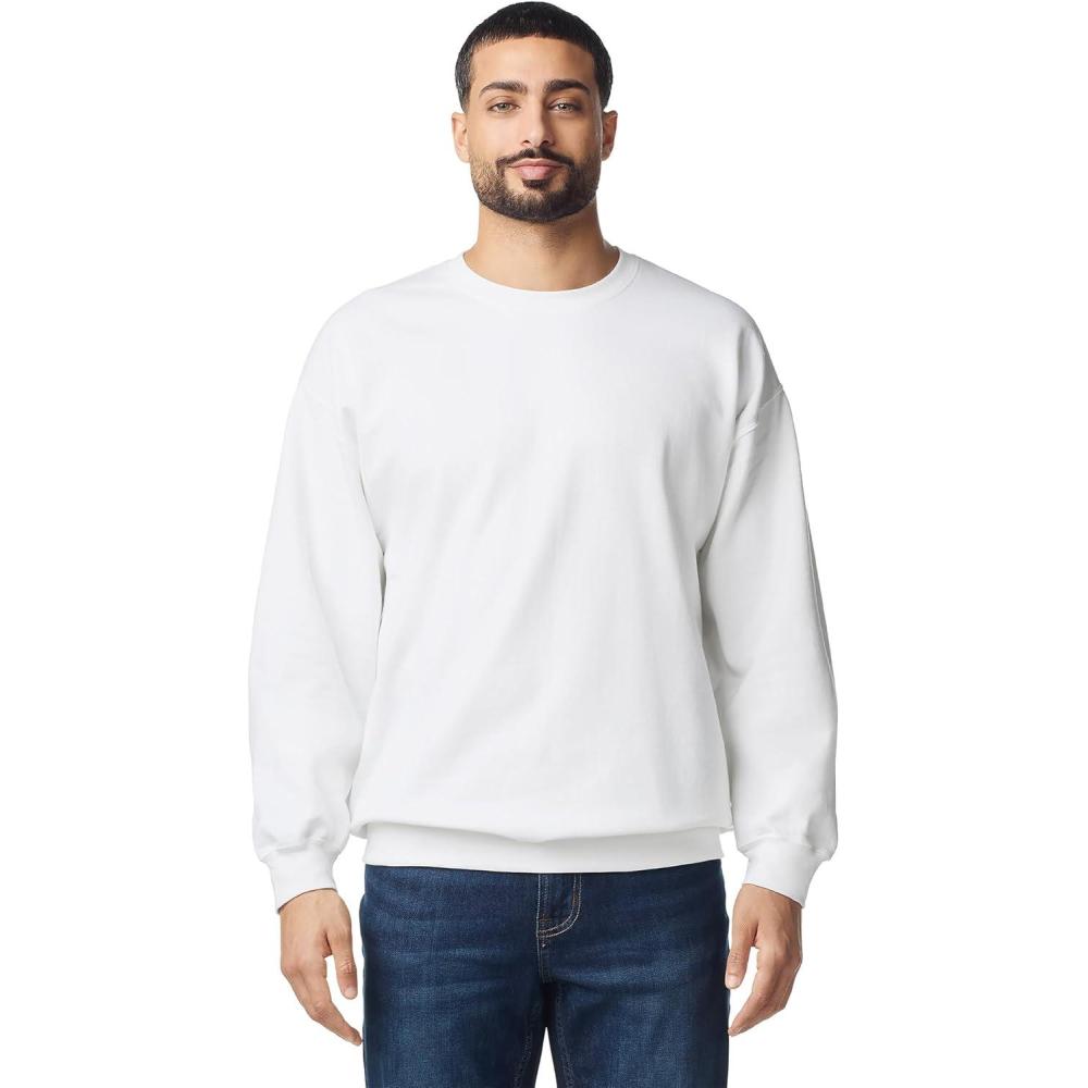imageGildan Adult Softstyle Crewneck Sweatshirt Style GSF000White
