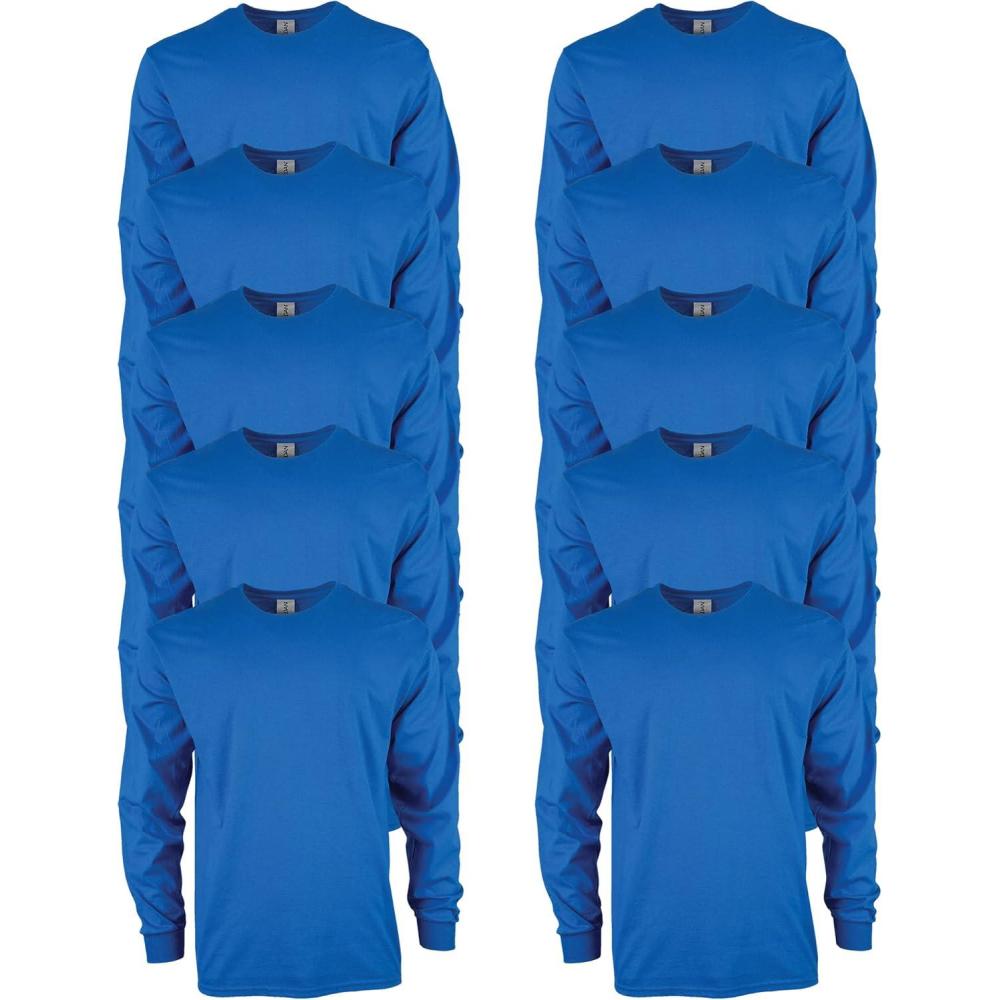 imageGildan Adult Ultra Cotton Long Sleeve TShirt Style G2400 MultipackRoyal 10pack