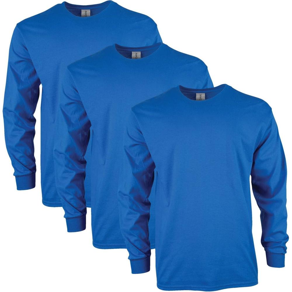 imageGildan Adult Ultra Cotton Long Sleeve TShirt Style G2400 MultipackRoyal 3pack