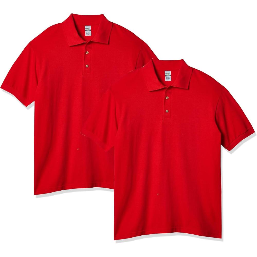 imageGildan Adult Ultra Cotton Pique Sport Shirt Style G3800 2PackRed