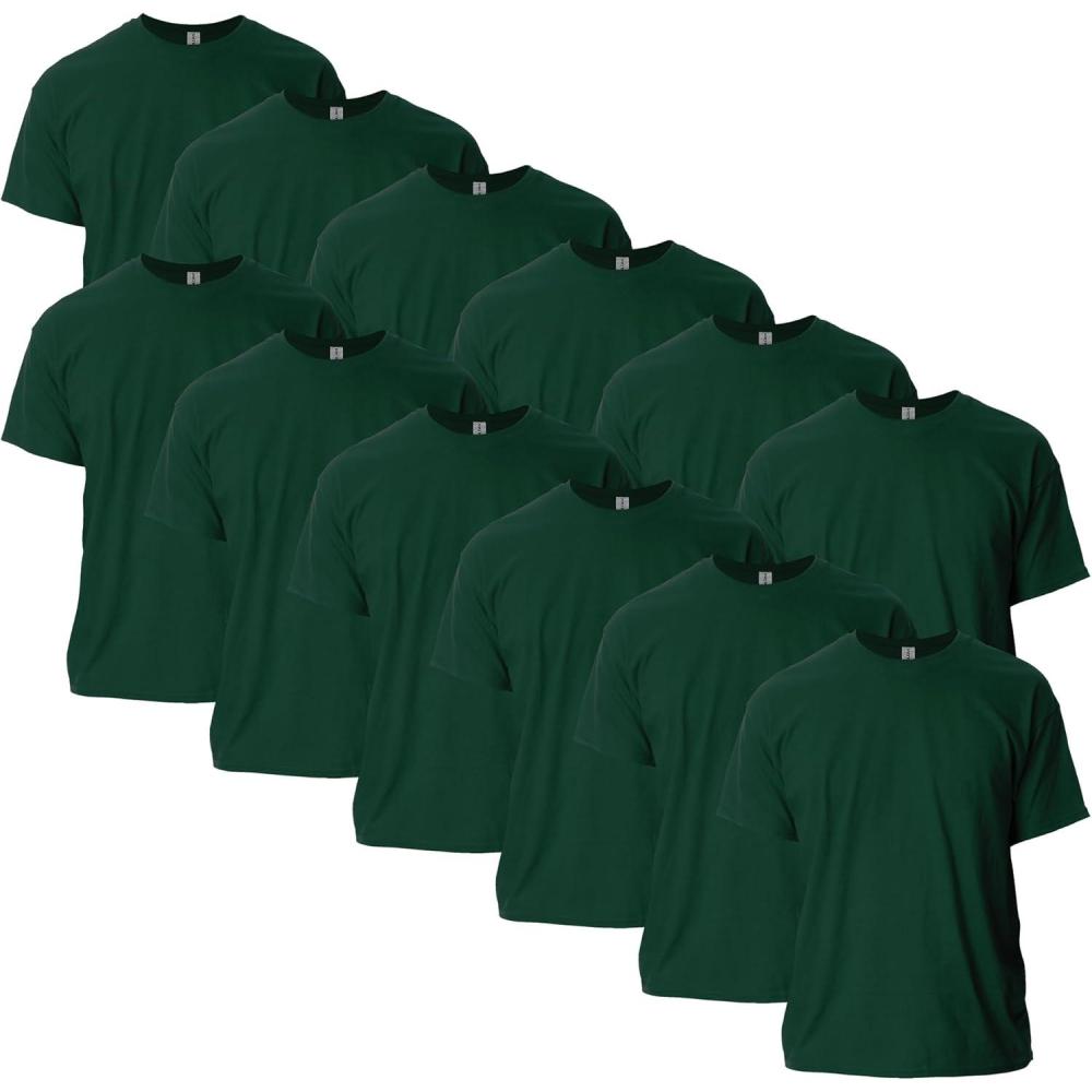 imageGildan Adult Ultra Cotton TShirt Style G2000 MultipackForest Green 12pack