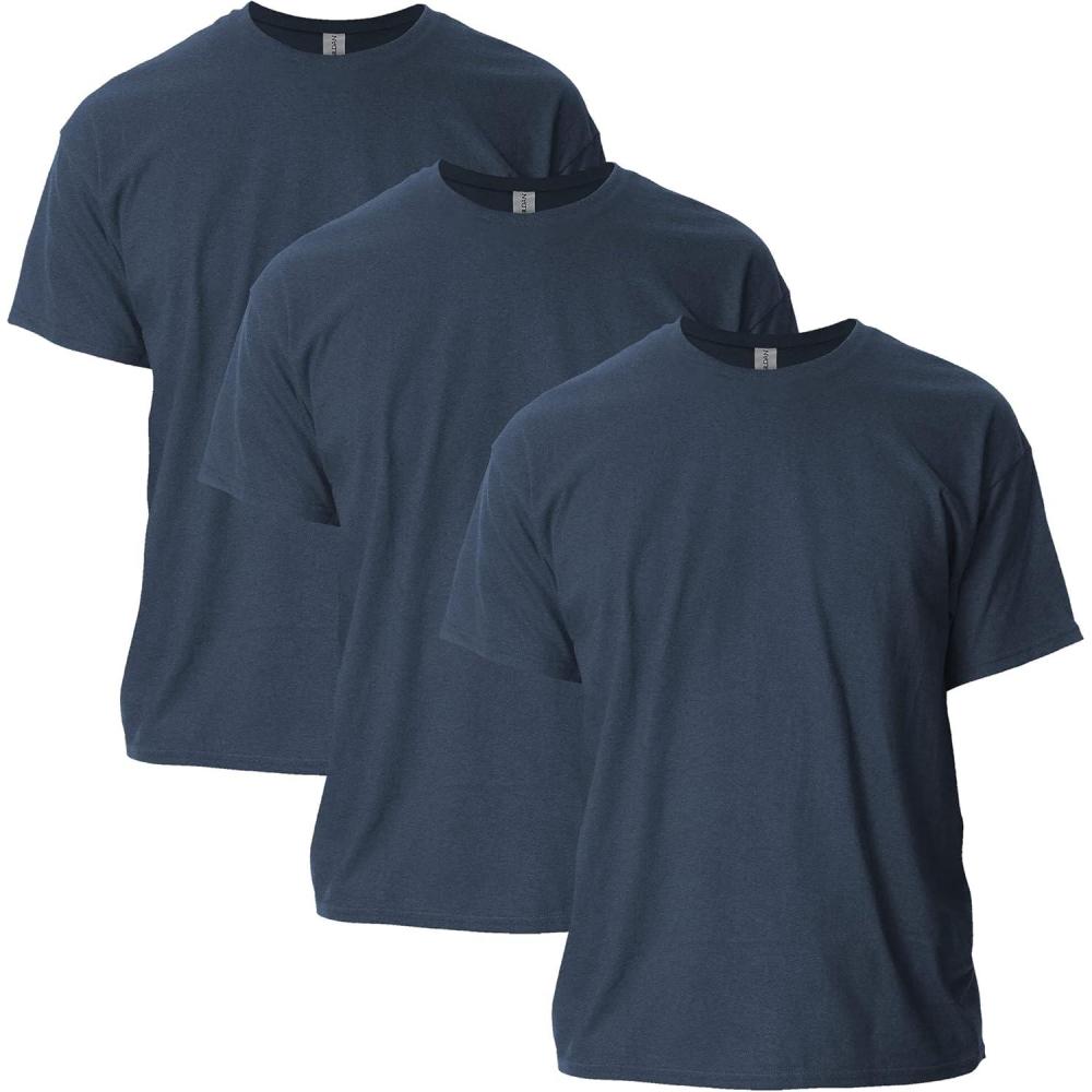 imageGildan Adult Ultra Cotton TShirt Style G2000 MultipackHeather Navy 3pack
