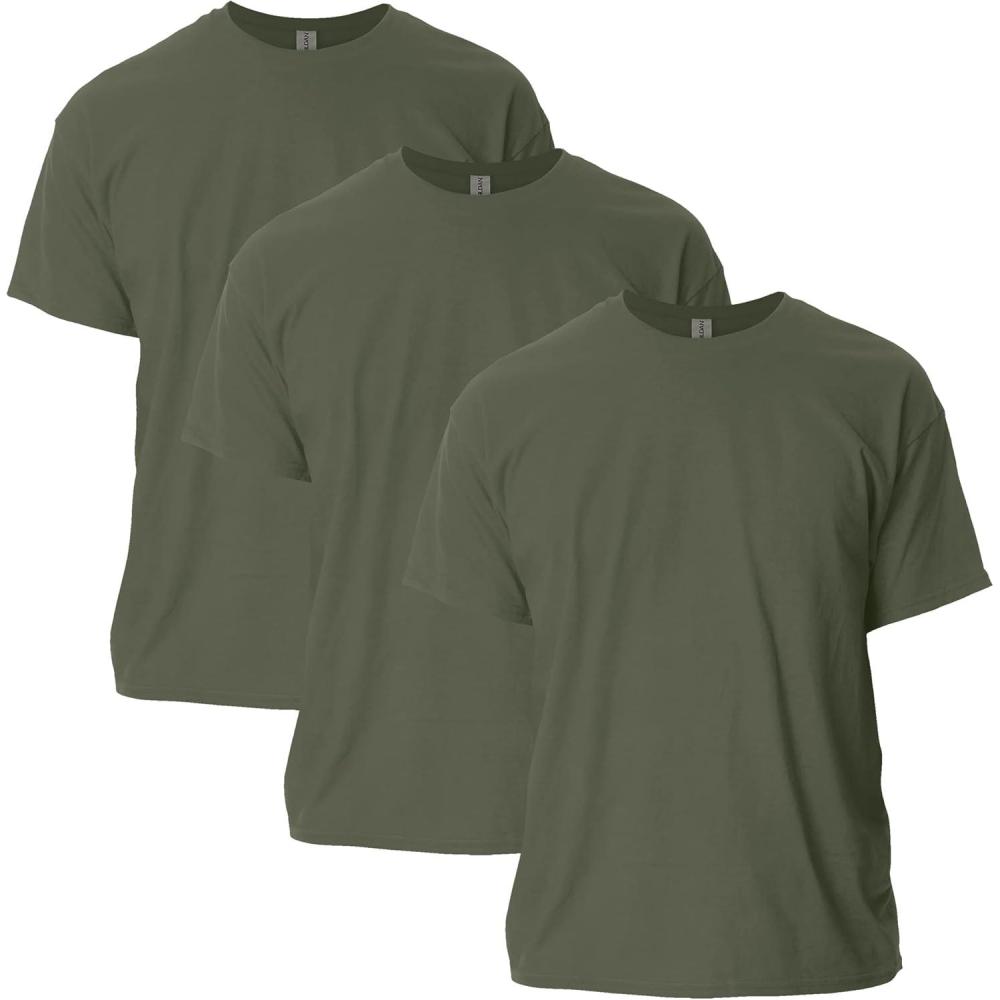 imageGildan Adult Ultra Cotton TShirt Style G2000 MultipackMilitary Green 3pack