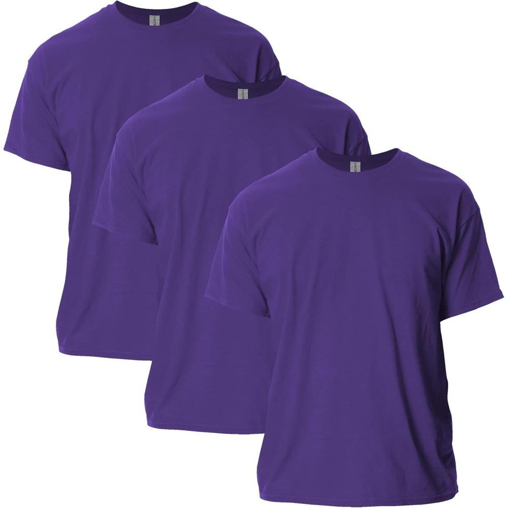 imageGildan Adult Ultra Cotton TShirt Style G2000 MultipackPurple 3pack