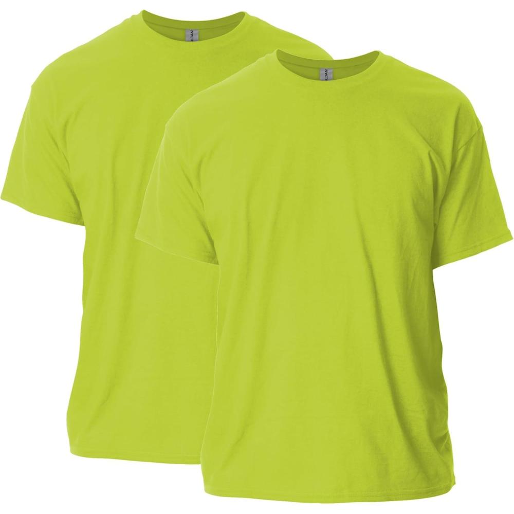 imageGildan Adult Ultra Cotton TShirt Style G2000 MultipackSafety Green 2pack