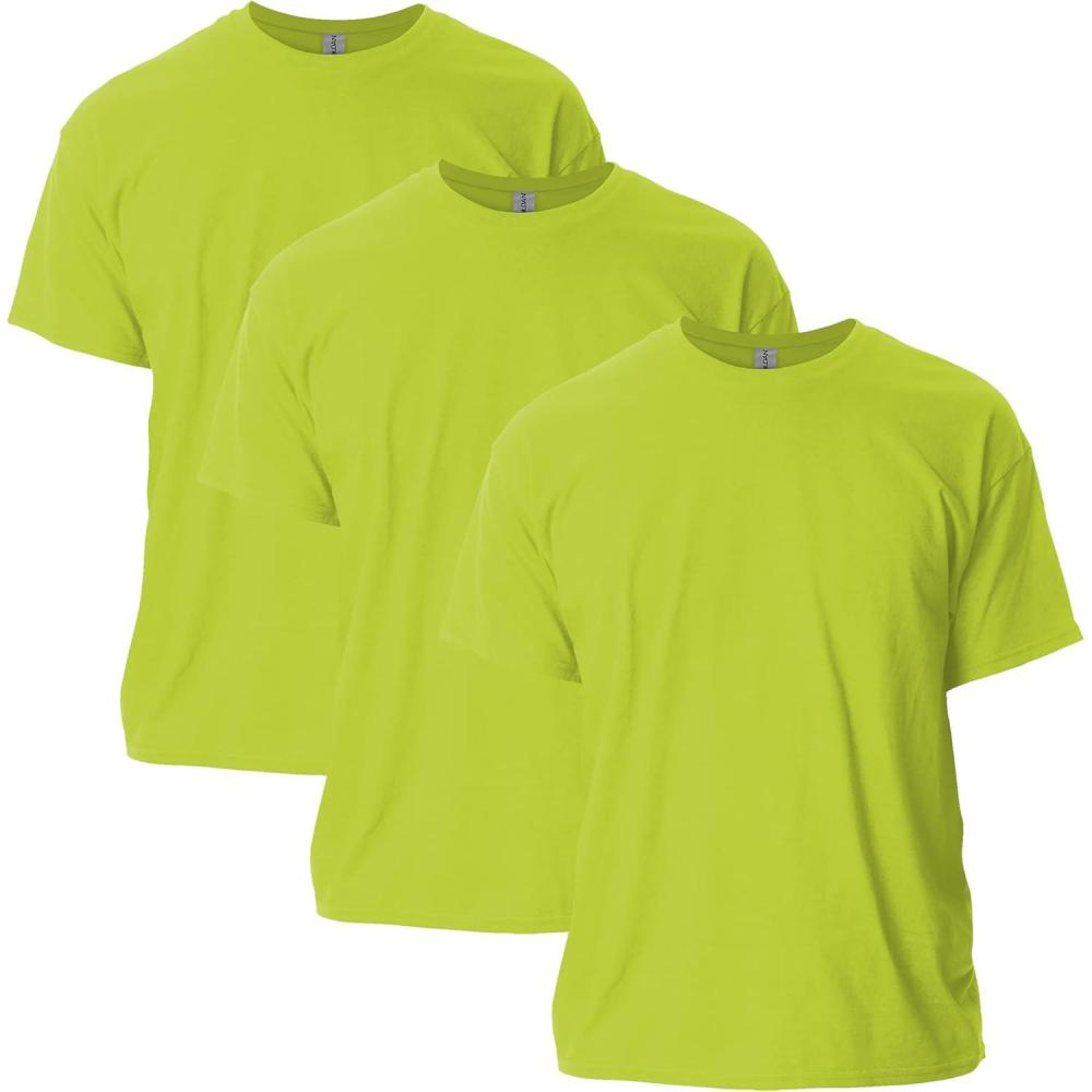 imageGildan Adult Ultra Cotton TShirt Style G2000 MultipackSafety Green 3pack