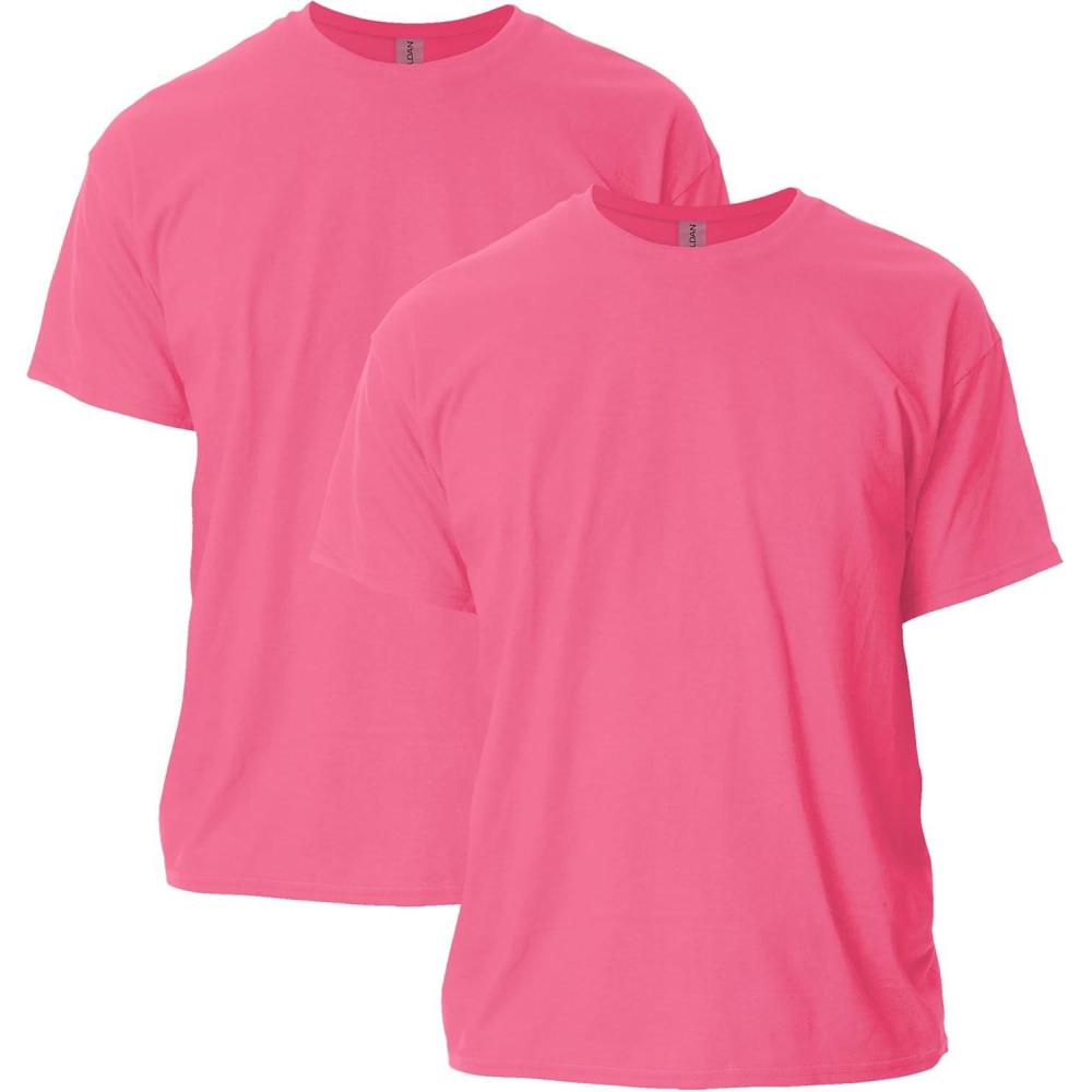 imageGildan Adult Ultra Cotton TShirt Style G2000 MultipackSafety Pink 2pack