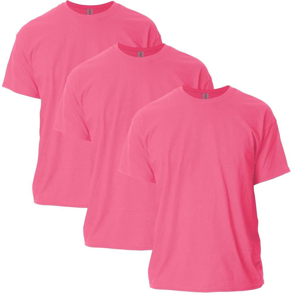 imageGildan Adult Ultra Cotton TShirt Style G2000 MultipackSafety Pink 3pack
