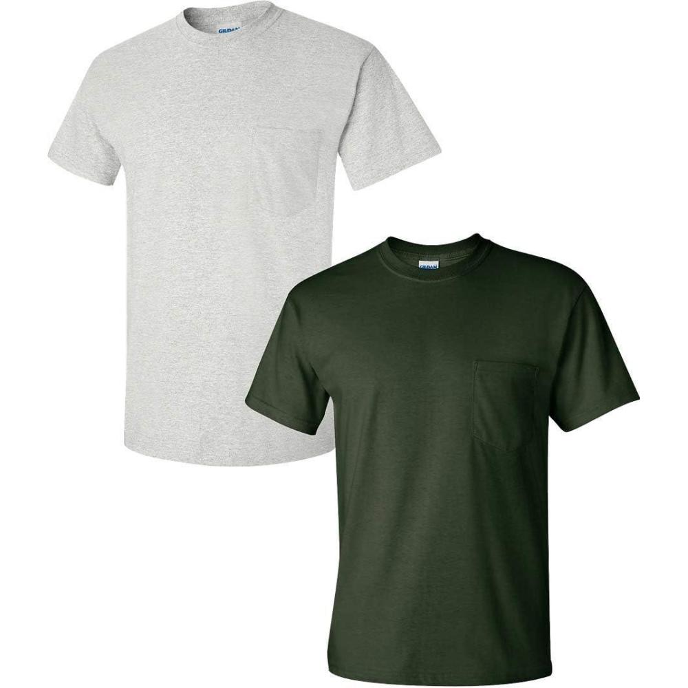 imageGildan Adult Ultra Cotton TShirt with Pocket Style G2300 2PackAshForest