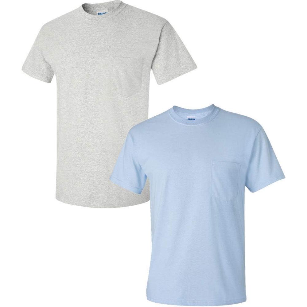 imageGildan Adult Ultra Cotton TShirt with Pocket Style G2300 2PackAshLightblue