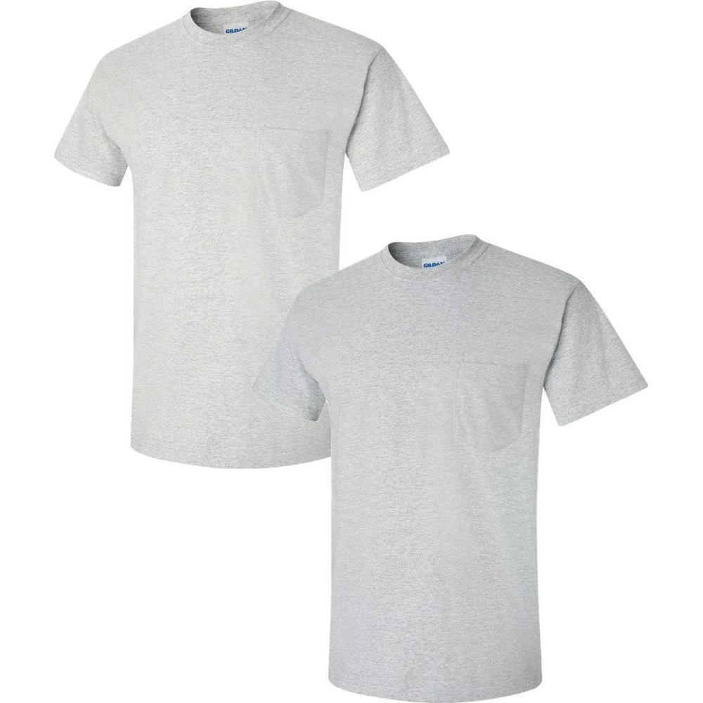 imageGildan Adult Ultra Cotton TShirt with Pocket Style G2300 2PackAshSportgrey