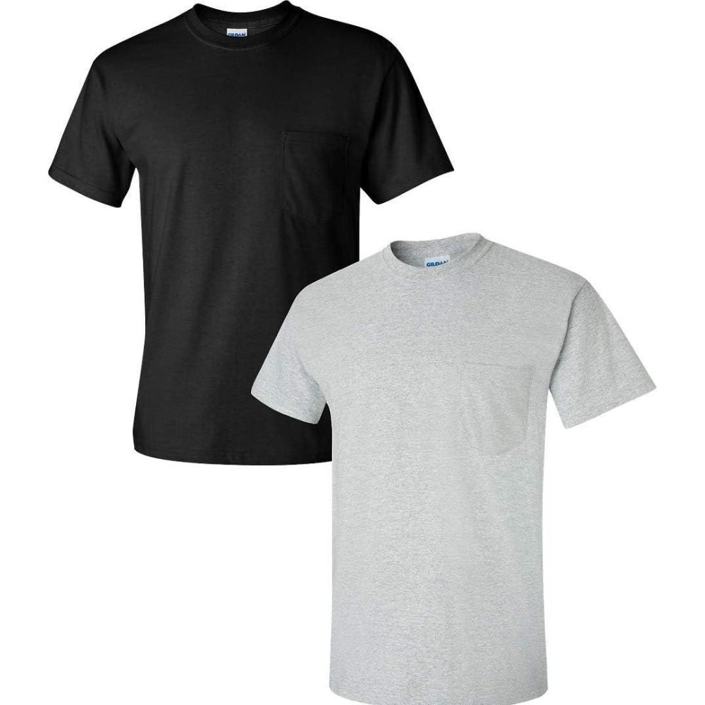imageGildan Adult Ultra Cotton TShirt with Pocket Style G2300 2PackBlackSportgrey