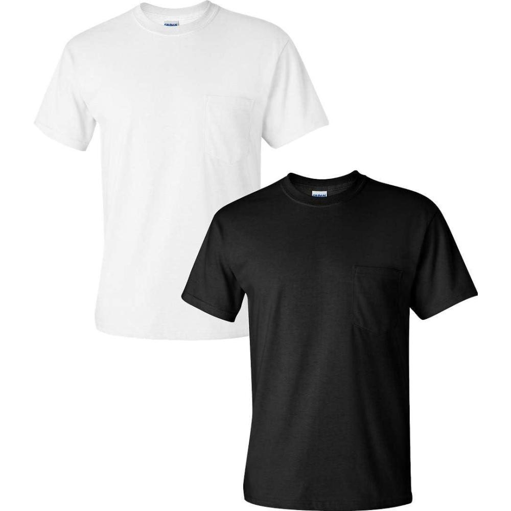 imageGildan Adult Ultra Cotton TShirt with Pocket Style G2300 2PackWhiteBlack