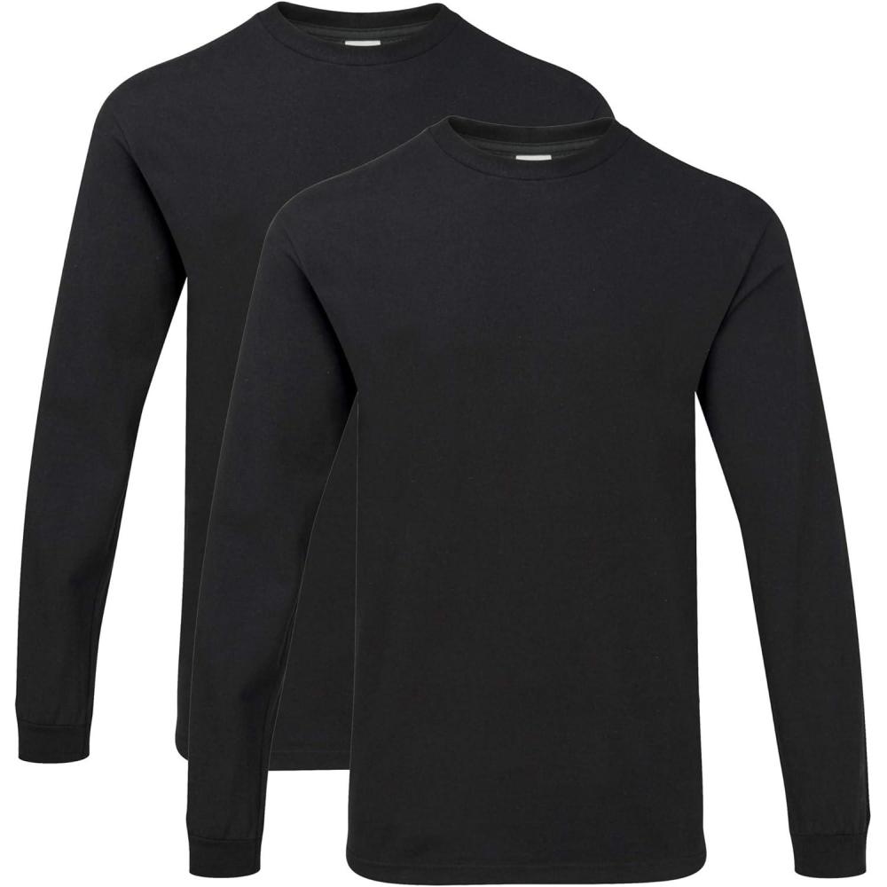 imageGildan Hammer Adult Long Sleeve TShirt 2Pack Style GH400Black 2pack
