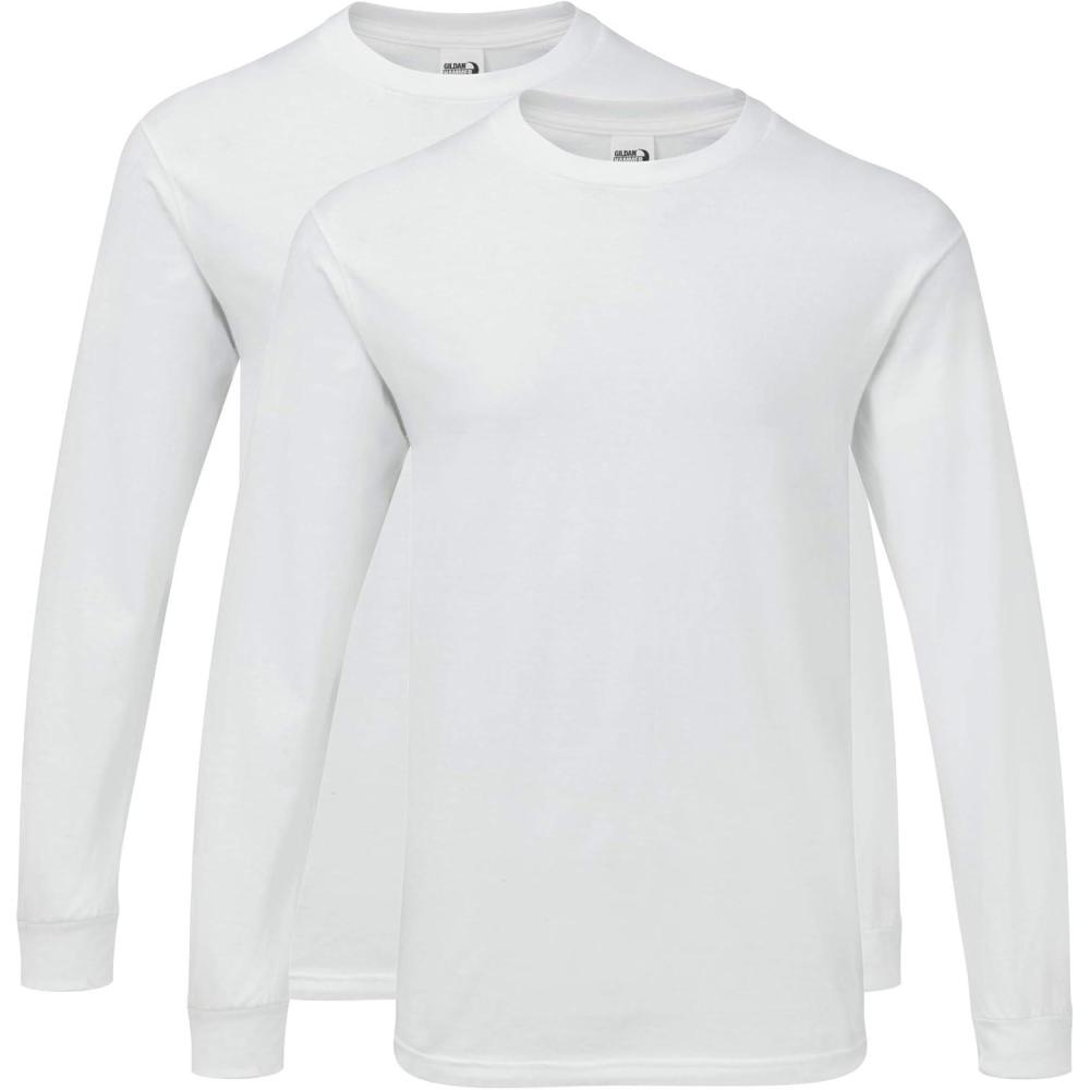 imageGildan Hammer Adult Long Sleeve TShirt 2Pack Style GH400White 2pack