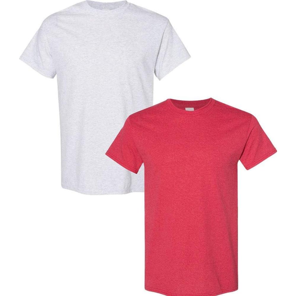 imageGildan Hammer Adult TShirt 2Pack Style GH0001 Ash  1 Heather Red