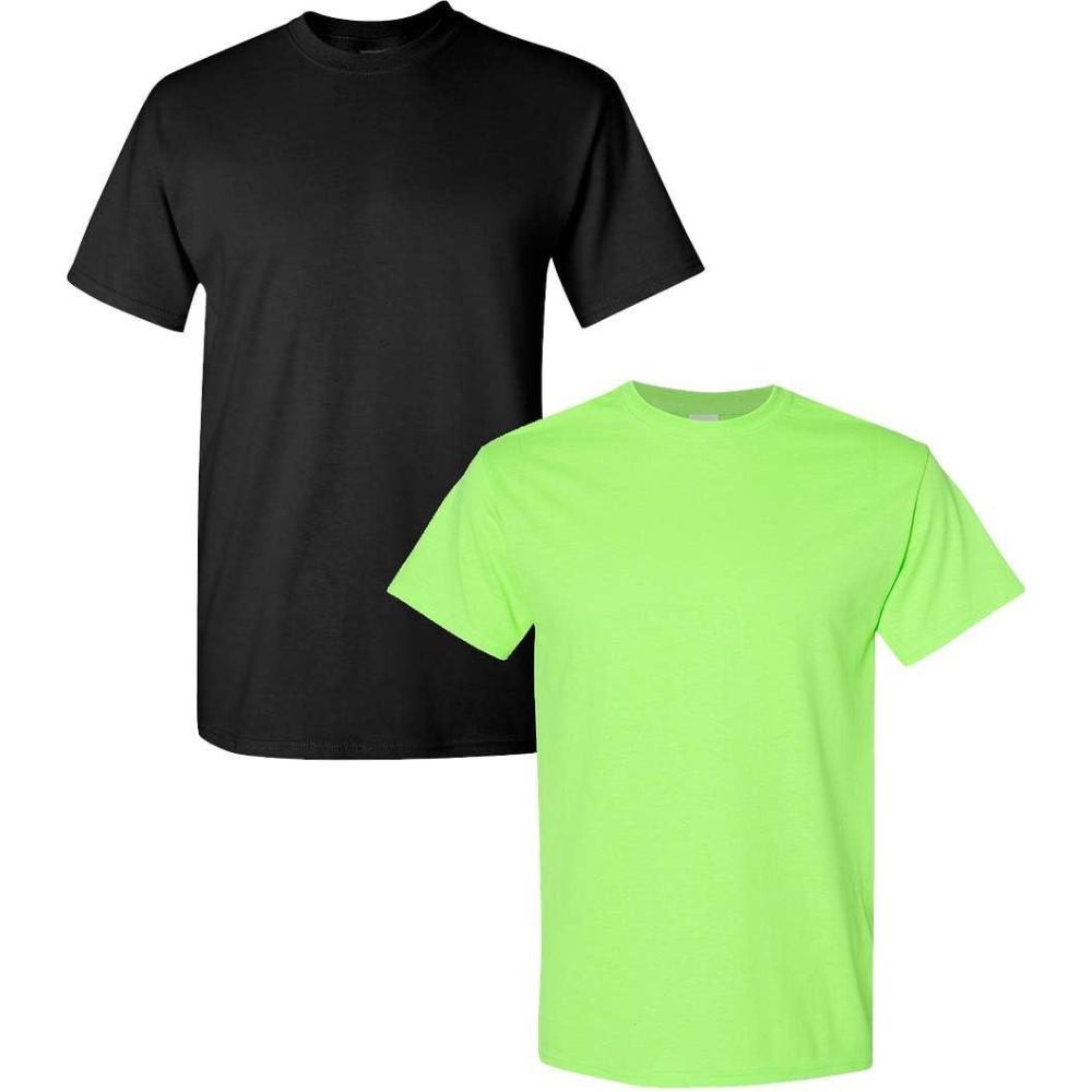 imageGildan Hammer Adult TShirt 2Pack Style GH0001 Black  1 Neon Green
