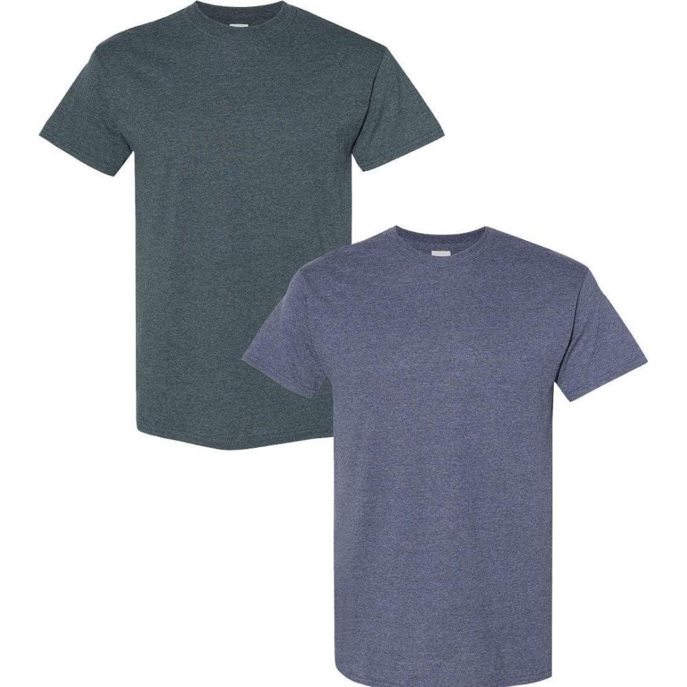 imageGildan Hammer Adult TShirt 2Pack Style GH0001 Dark Heather  1 Heather Navy
