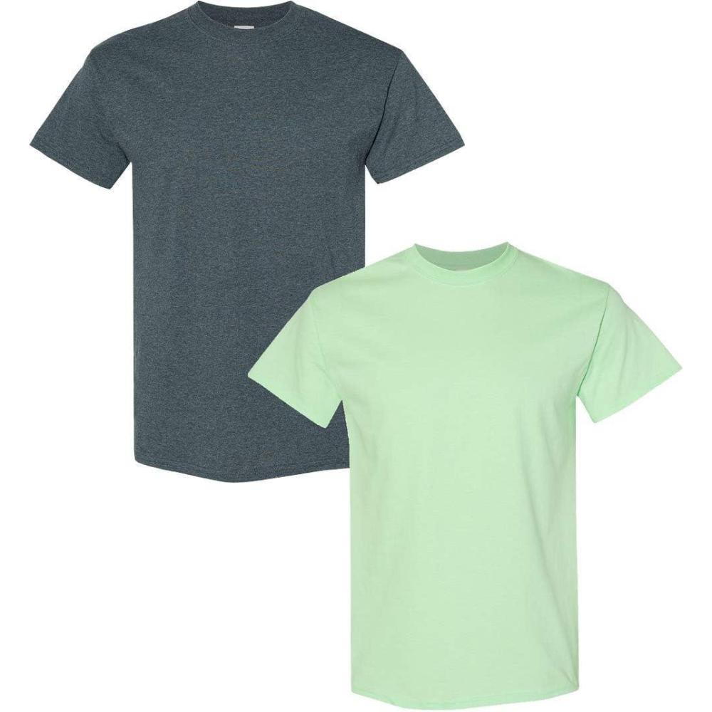 imageGildan Hammer Adult TShirt 2Pack Style GH0001 Dark Heather  1 Mint Green