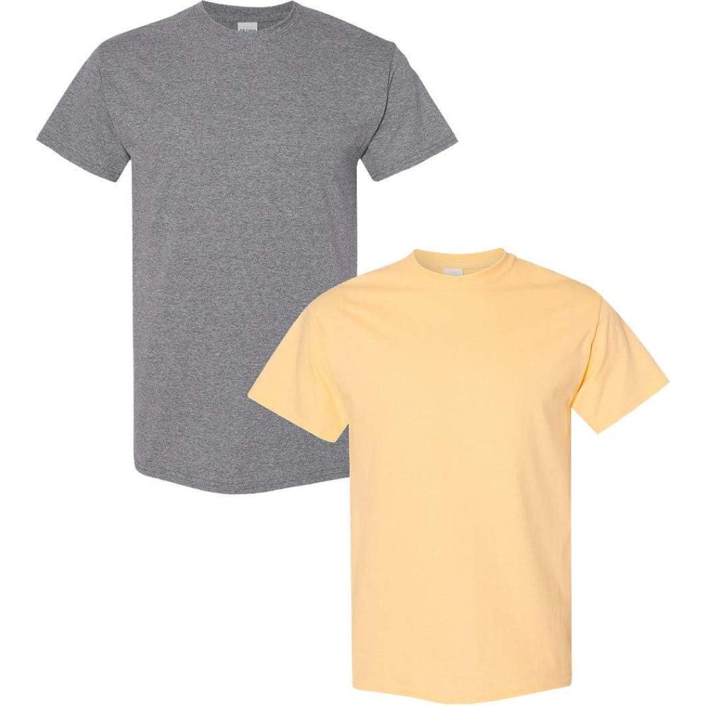 imageGildan Hammer Adult TShirt 2Pack Style GH0001 Graphite Heather  1 Yellow Haze