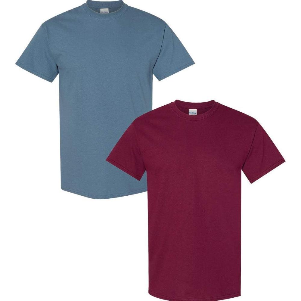 imageGildan Hammer Adult TShirt 2Pack Style GH0001 Indigo Blue  1 Maroon