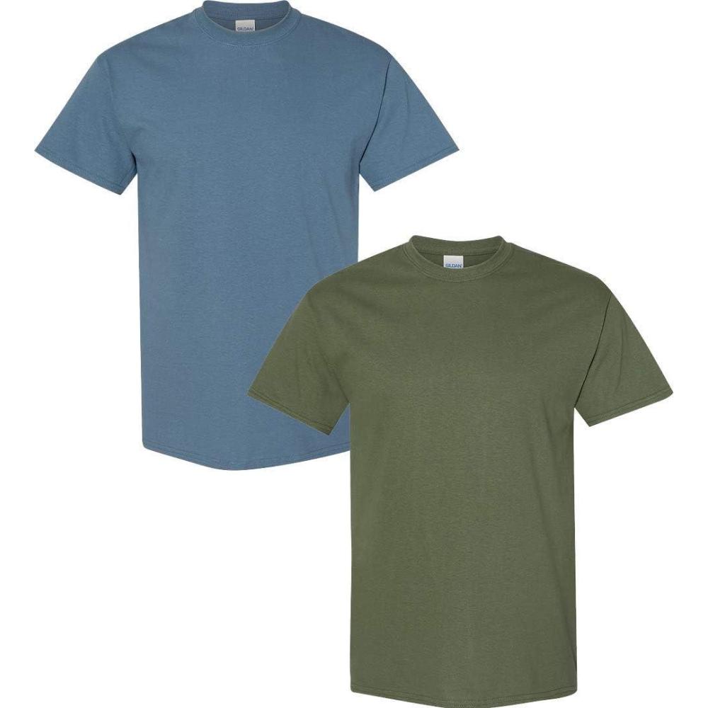 imageGildan Hammer Adult TShirt 2Pack Style GH0001 Indigo Blue  1 Military Green