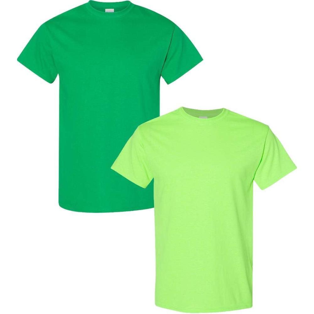 imageGildan Hammer Adult TShirt 2Pack Style GH0001 Irish Green  1 Neon Green