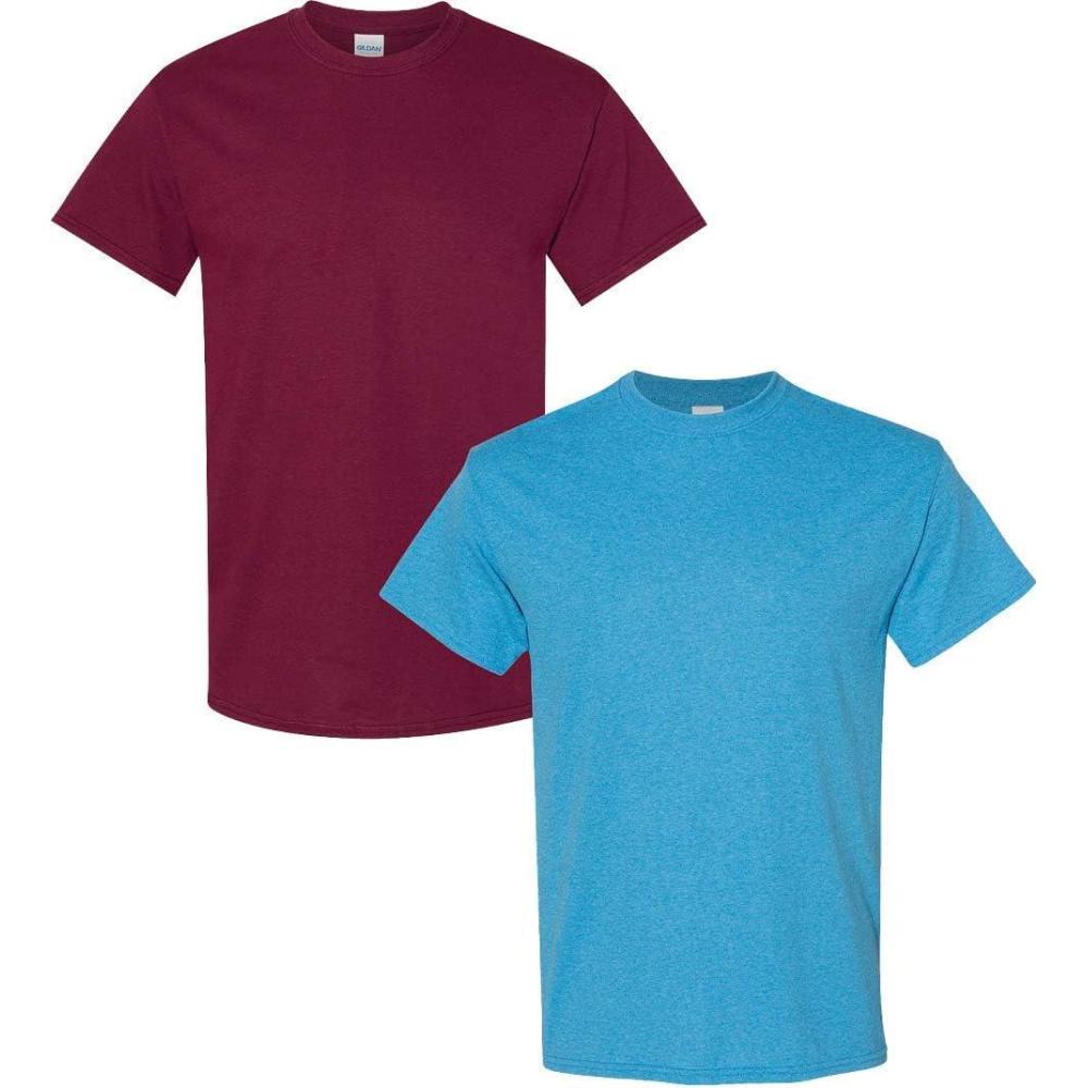imageGildan Hammer Adult TShirt 2Pack Style GH0001 Maroon  1 Heather Sapphire