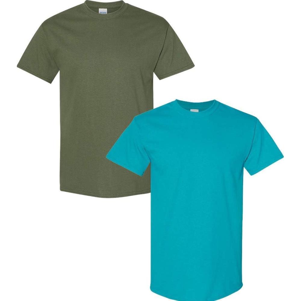 imageGildan Hammer Adult TShirt 2Pack Style GH0001 Military Green  1 Tropical Blue