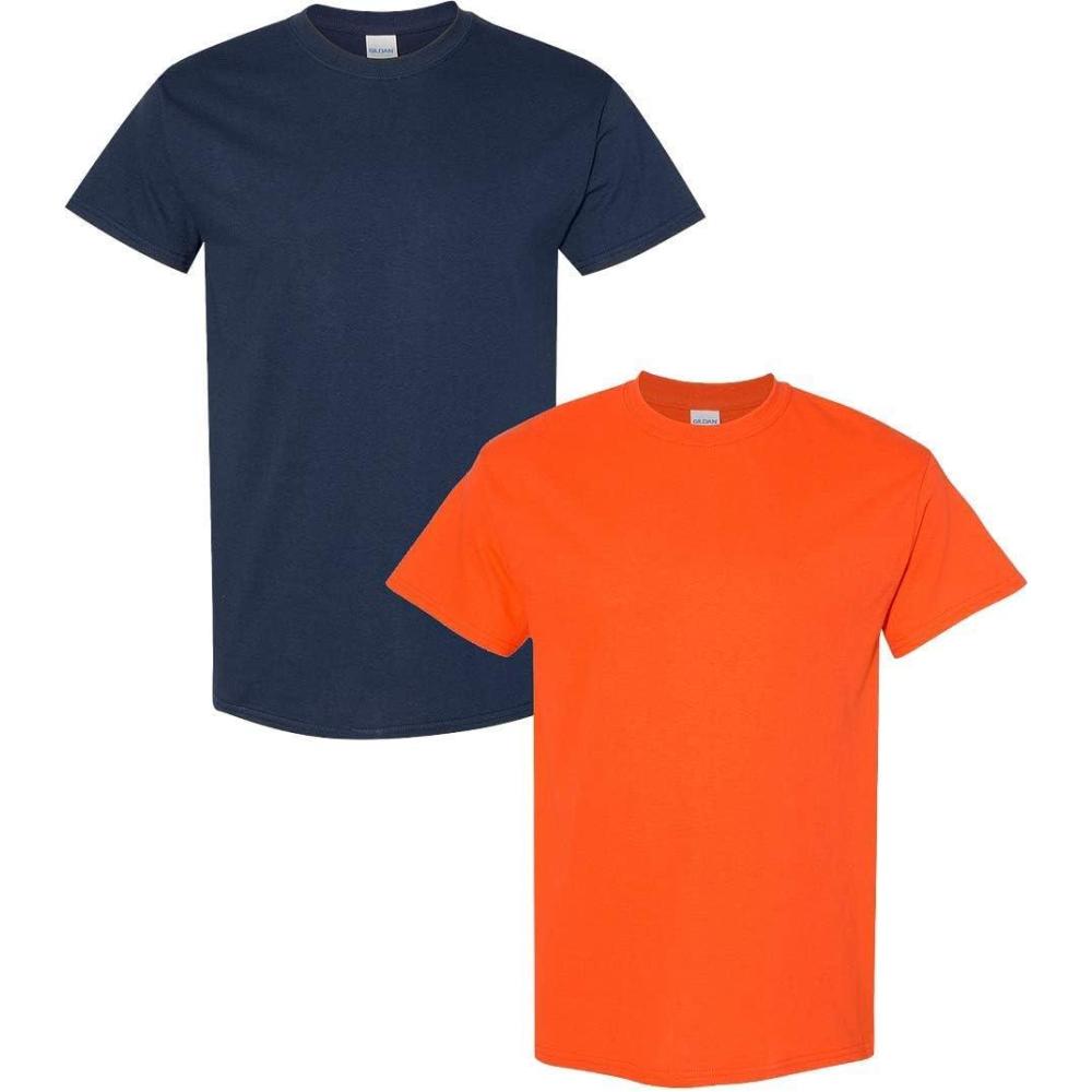 imageGildan Hammer Adult TShirt 2Pack Style GH0001 Navy  1 Orange