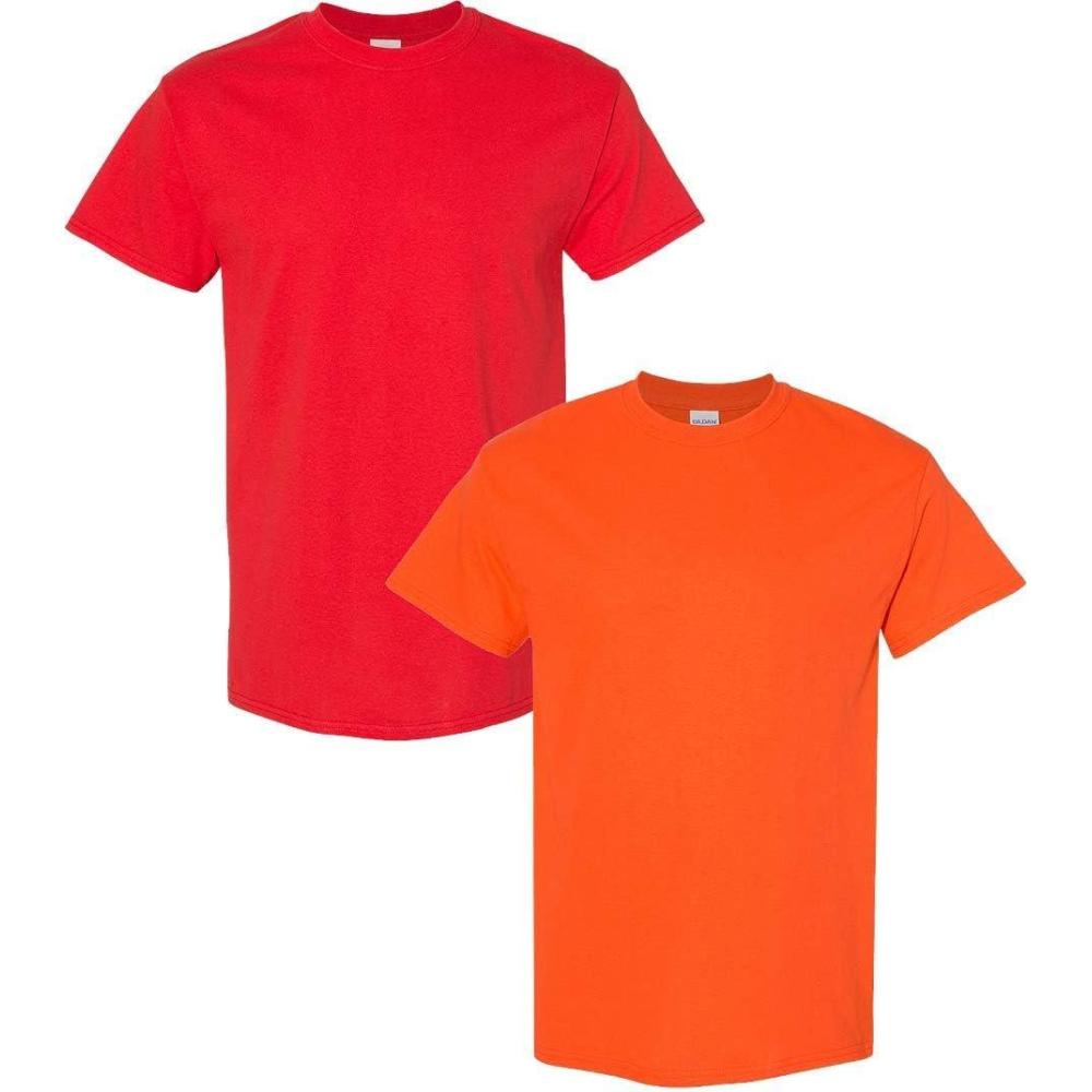 imageGildan Hammer Adult TShirt 2Pack Style GH0001 Red  1 Orange