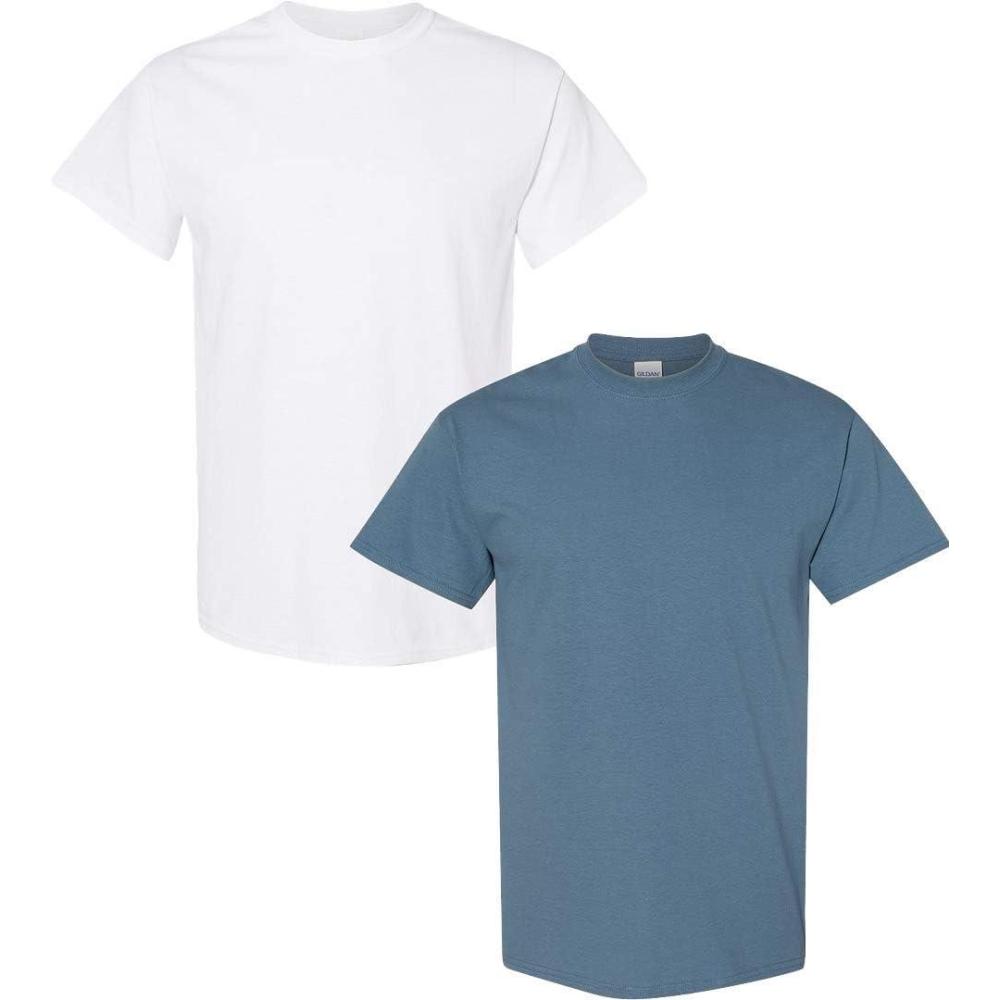 imageGildan Hammer Adult TShirt 2Pack Style GH0001 White  1 Indigo Blue