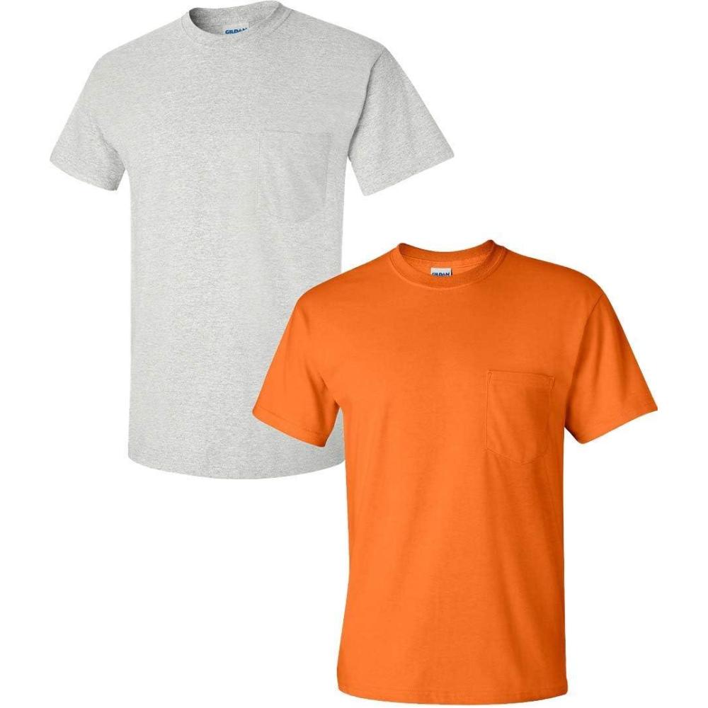 imageGildan Hammer Adult TShirt 2Pack Style GH000AshSafetyorange