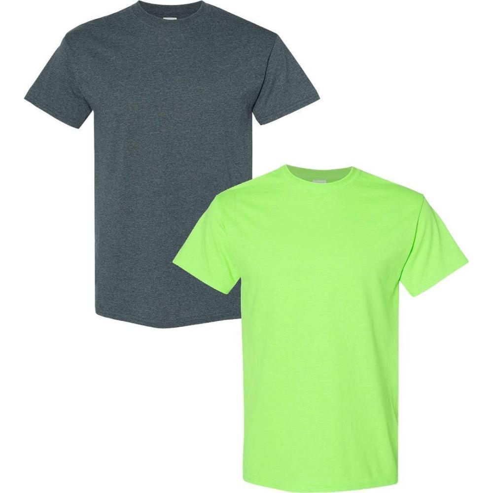 imageGildan Hammer Adult TShirt 2Pack Style GH000Dark Heatherneon