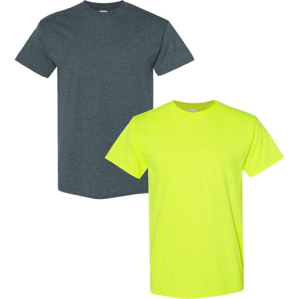 imageGildan Hammer Adult TShirt 2Pack Style GH000Dark Heathersafety Green