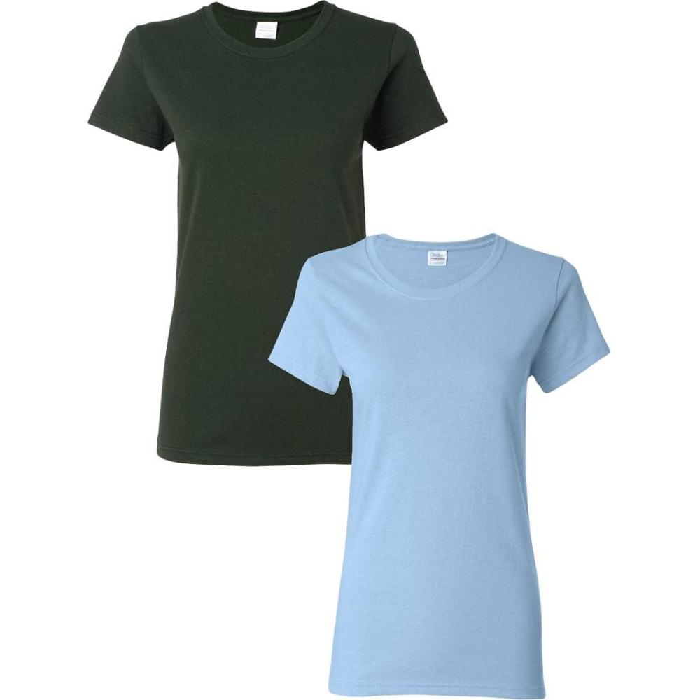 imageGildan Hammer Adult TShirt 2Pack Style GH000Forestgreenlightblue