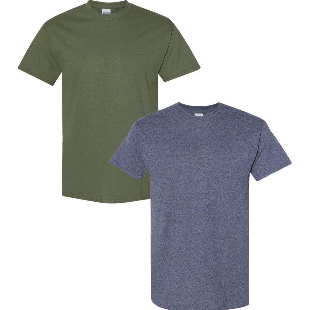 imageGildan Hammer Adult TShirt 2Pack Style GH000Military Green  Heather Navy