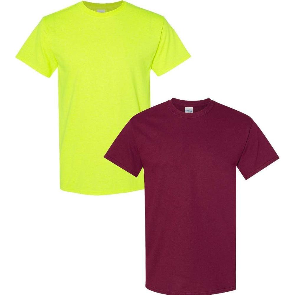 imageGildan Hammer Adult TShirt 2Pack Style GH000Safety Greenmaroon