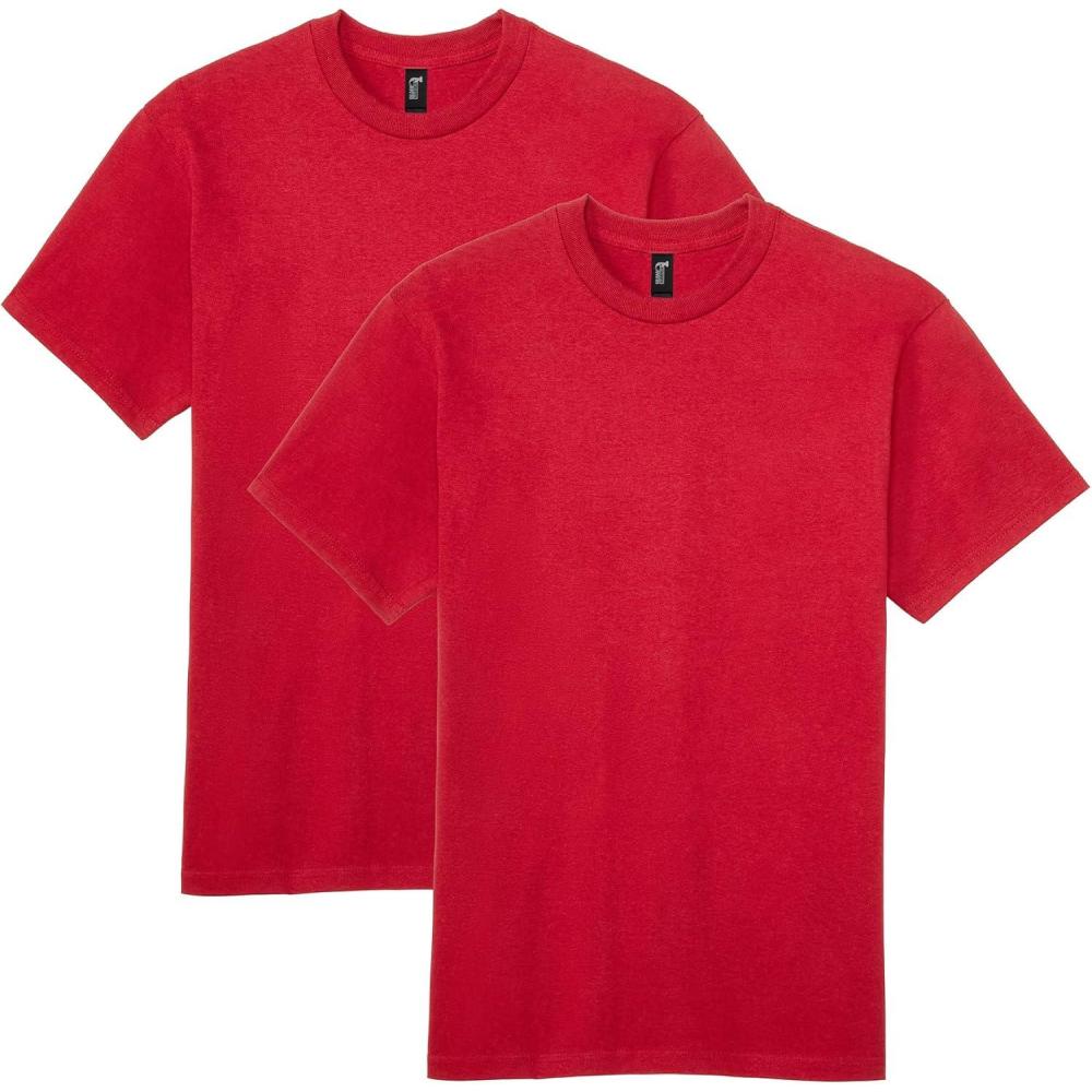 imageGildan Hammer Adult TShirt 2Pack Style GH000Scarlet Red 2pack