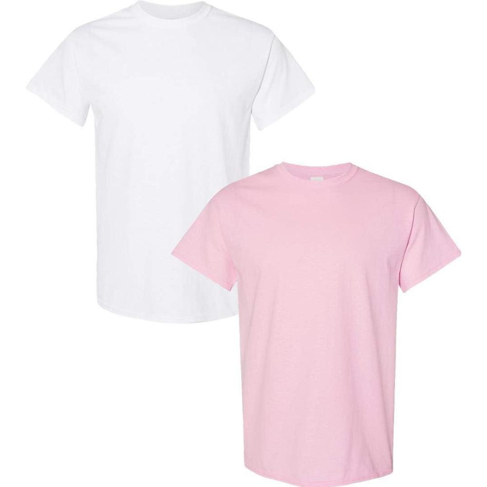 imageGildan Hammer Adult TShirt 2Pack Style GH000Whitelight Pink