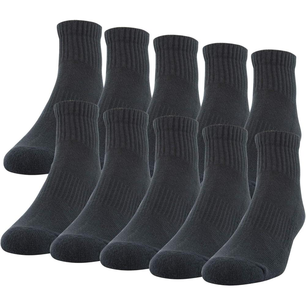 imageGildan Mens Active Cotton Ankle Socks 10PairsBlack